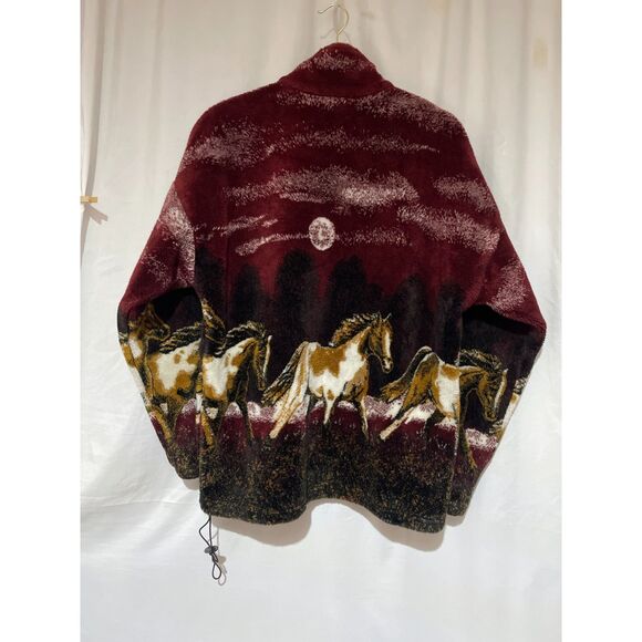 Vintage Mazmania Horse Fleece Jacket Medium - Picture 3 of 16